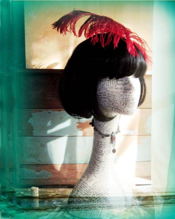 Teal Green Art Print Mannequin Head Pop Art Home Decor