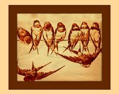Brown Bird Art Painting Nature Art Print Archival Digital Print