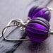 Deep purple - earrings of vintage glass beads