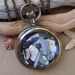 Sea Glass Pocket Watch Pendant Double Sided Display Antique Lost Treasure