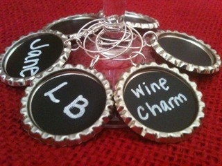 Chalkboard Wine Charms, Chalkboard Drink Labels - 50