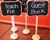 Mini Chalkboard Label Stands, Fancy Style -12-  Place Settings, Food Marker, Wedding Chalkboards, Rustic Wedding