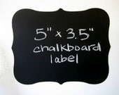 Large Fancy Vinyl Chalkboard Labels Self Adhesive  - SET OF 6 -  Make your own mini chalkboards