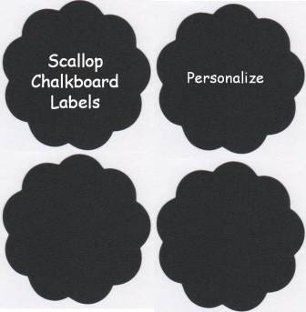 Chalk Labels(tm) Small Scalloped Edge Chalkboard Labels - 9 - 3.5 inches