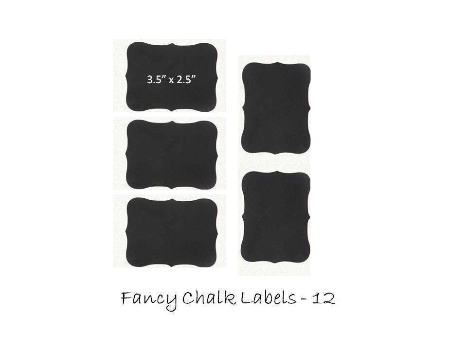 Chalkboard Labels Vinyl Chalk Labels - 12 - 3.5 inch - Fancy Style