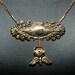 Eye And Eye   ---   Antique Gold Lucky Charm Double Flying Eyeball Necklace