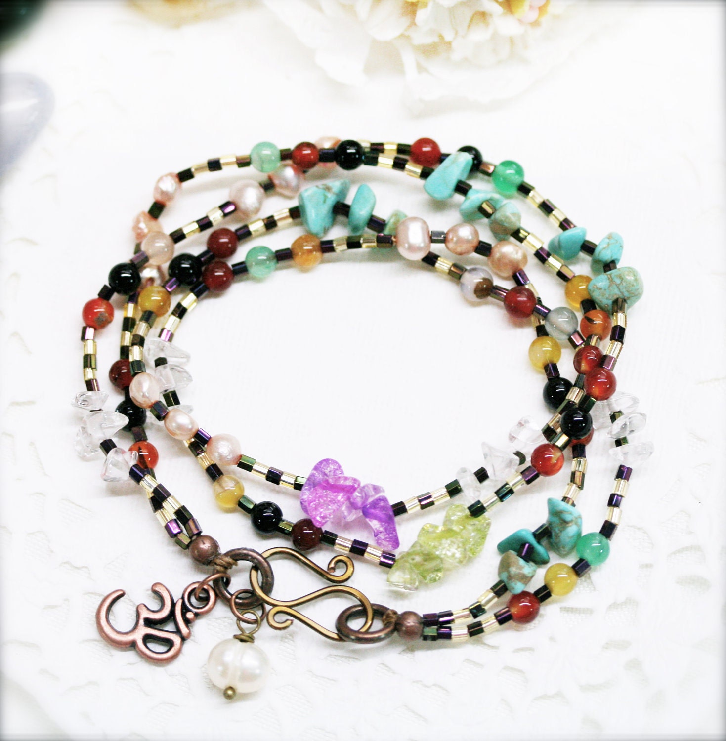 Dainty luxe double strands layered wrap bracelet