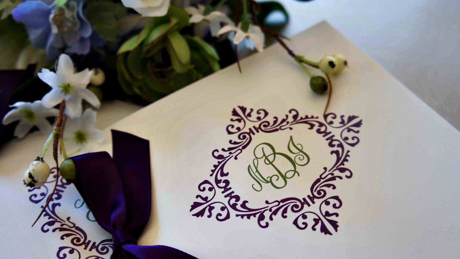 Ornamental Monogrammed Wedding Program