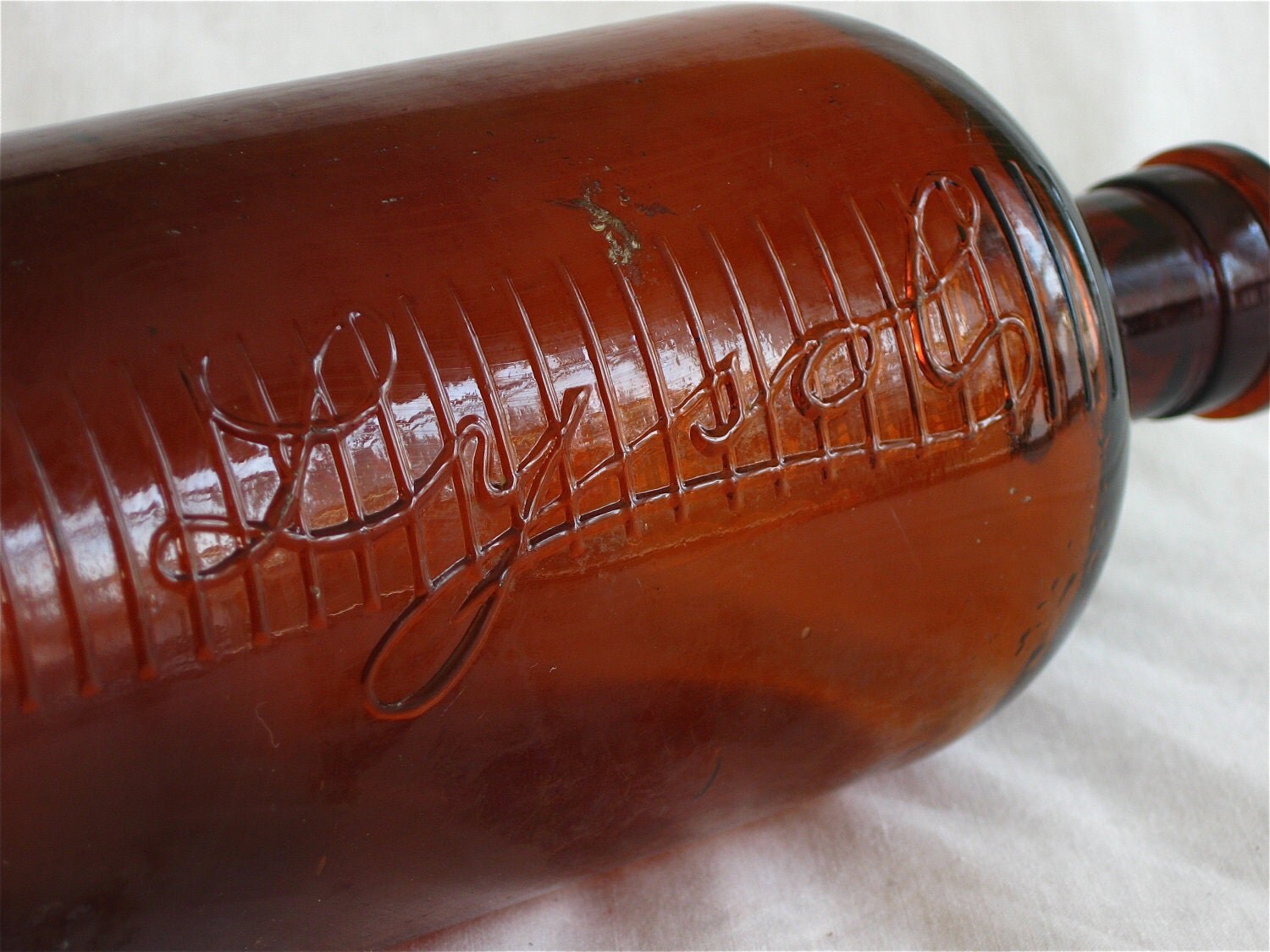 Vintage Brown Glass Lysol Bottle by GypsyMouse on Etsy