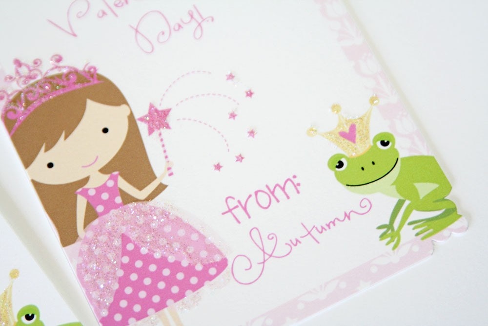 Printable Valentine Princess 3.5x5 Cards