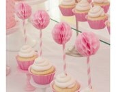 Circus Party - Carnival Party Paper Puff Cupcake Toppers Set of 6