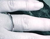 very thin sterling SILVER ring handmade 1mm full round smooth simple organic skinny classic dainty tiny little stacking or Wedding band