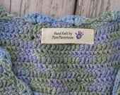 Personalized knitting labels - hand print with swirl