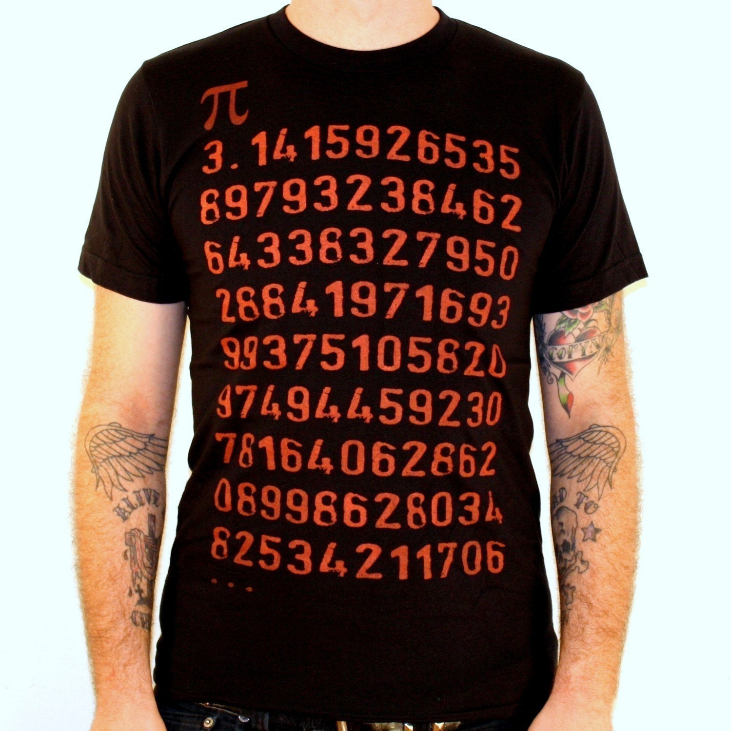 Pi Math Geek T-Shirt - American Apparel - Black Shirt - Available in XS, S, M, L XL, XXL