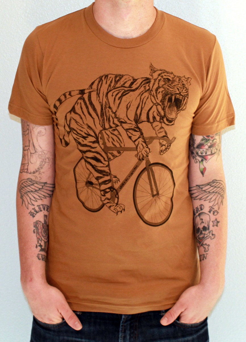 Unisex Urban TIGER T Shirt american apparel xs s m l xl and xxl (Camel Tan)