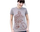 Womens SQUIRREL T Shirt on Bicycle Sustainable Edition American Apparel