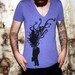 Octopus Corporate Man Explosion Deep V Neck American Apparel TShirt - Purple Heather - Free Shipping - Available in XS, S, M, L and XL