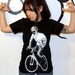 Mens ZOMBIE on bicycle shirt - American Apparel Short Sleeved Black T Shirt