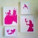 Set of 4 Disney Princess Silhouettes