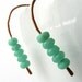 Copper Hoop Earrings Apple Green Color Gem Beads