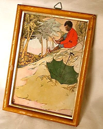 Sambo and his Purple Birthday Shoes Print Primitive Americana