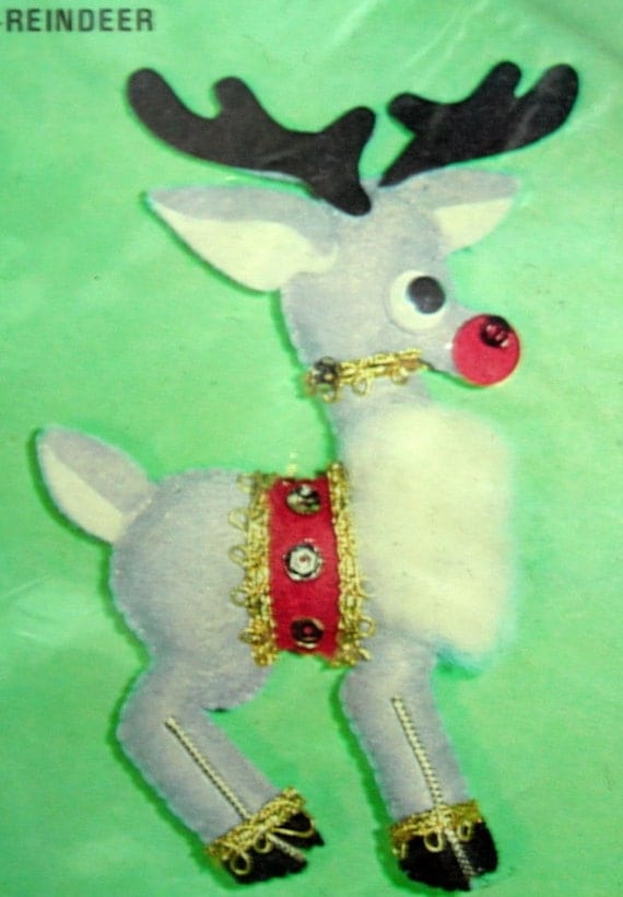 pair of vintage felt Christmas ornament kits by stephanieshaw