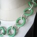 Chain Link Necklace Shabby Chic Mint Green Plastic and White Metal