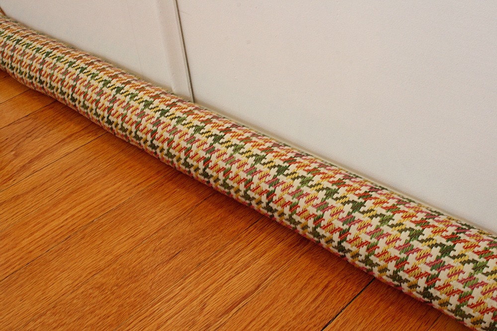 Door Draft Stopper, Draft Stopper, Luxurious, Washable,  Houndstooth. 43