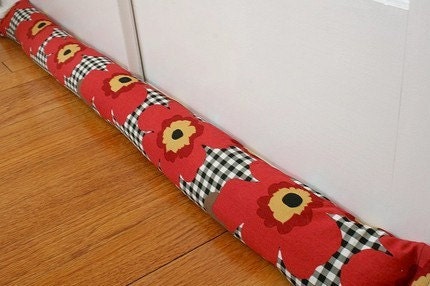 Door Draft Stopper, Draft Stoppers, Draft Snake, Gingham Poppy, 132.