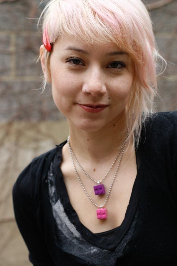 purple brick necklace