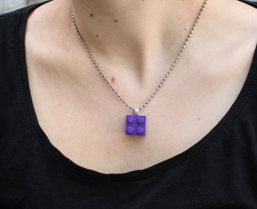 deep purple brick necklace