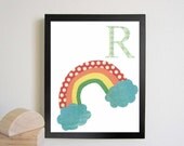Alphabet Nursery Art 11 x 14, Alphabet Art, Letter R, R is for Rainbow, Kid Art, Children Decor, Nursery Wall Decor, Baby Art Print