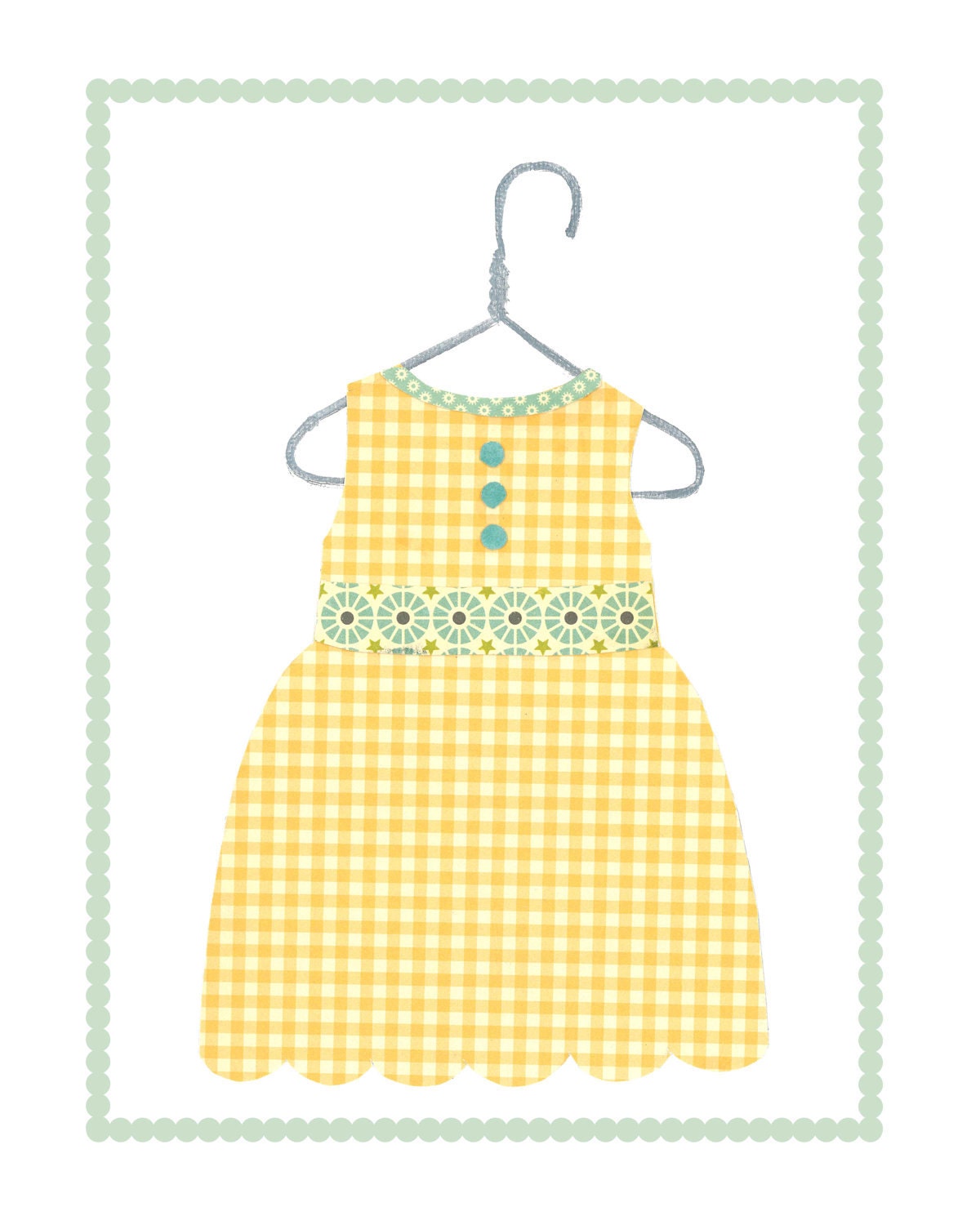 Girl Nursery art print. Children Decor. Girl Dresses (6) 5 x 7 Girl nursery decor. Art for Children. Baby Nursery Art. Baby Girl Nursery.