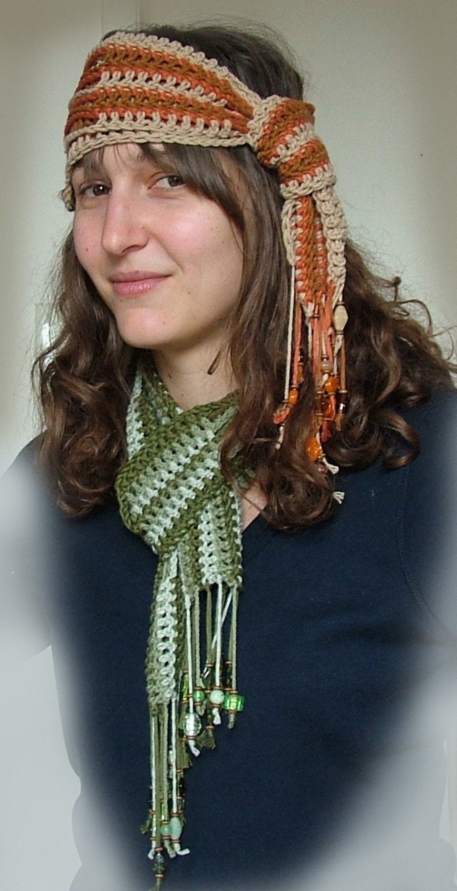 Headband Scarf Belt  Easy Instant Digital Crochet Pattern PDF download for beginners