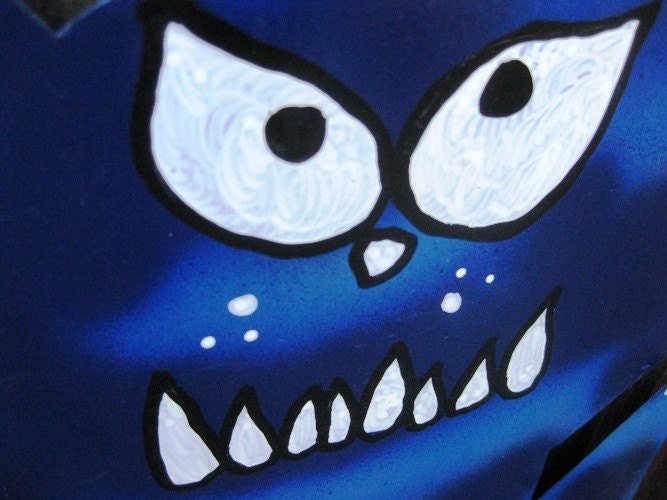 Beware of Big Blue Cat - Metal Sign