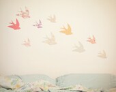 Wall Decals Swallows (Reusable and removable fabric stickers, not vinyl) - Swallows