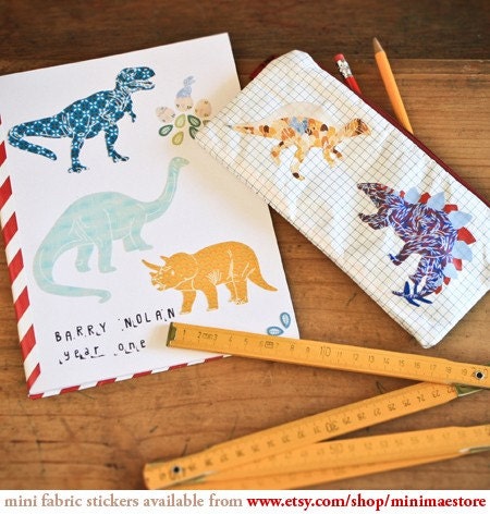 Wall Decals Dinosaurs (Reusable and removable fabric stickers, not vinyl) - Dinosaurs