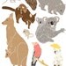 Wall Decals Mini Australian Animals (Reusable and removable fabric stickers, not vinyl) - MINI Australiana