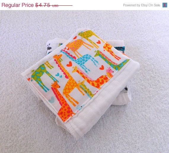 On Sale Girl Burp Cloth - Giraffes
