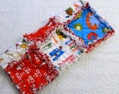 On Sale Dr Seuss Blanket - Red & Blue Rag Quilt Lovey