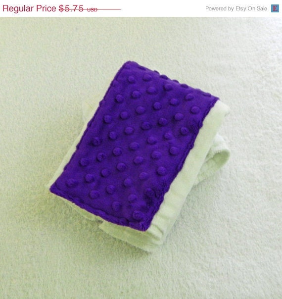On Sale Girl Burp Cloth - Purple Minky Dot Cloth Diaper