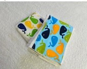 On Sale Whale Burp Cloths - Blue, Green, Orange, & Yellow