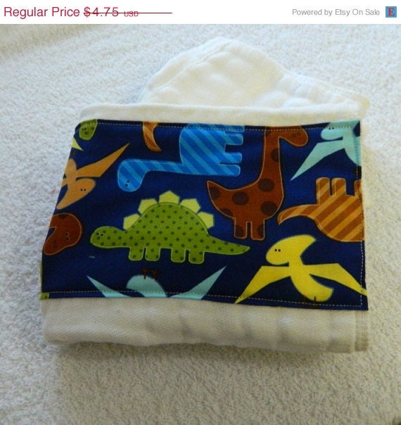 On Sale Dinosaur Diaper Burp Cloth - Blue, Green, & Brown