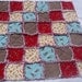Sock Monkey Baby Rag Quilt - Blue, Red, Brown and Yellow