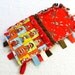 Sock Monkey Baby Blanket - Ribbon Rag Quilt with minky