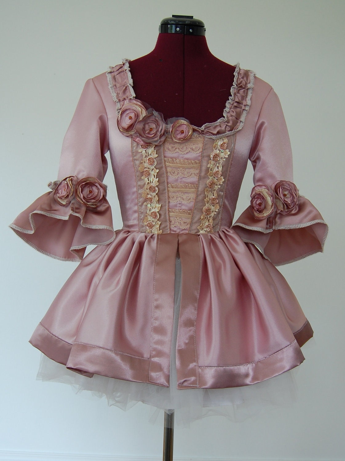 Lovely dusty pink mini Marie Antoinette rococo Victorian inspired dress