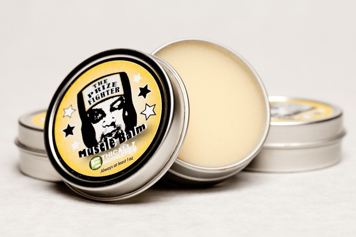 Pure and Natural Vegan Organic Prizefighter Soothing Muscle Balm 1 oz Tin