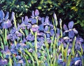 Floral  painting  Iris en folie original oil painting created by Prankearts Fine Art   No Cost Shipping