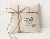 Rustic Ring Bearer Pillow Aesop Quote Fragrant Ring Pillow