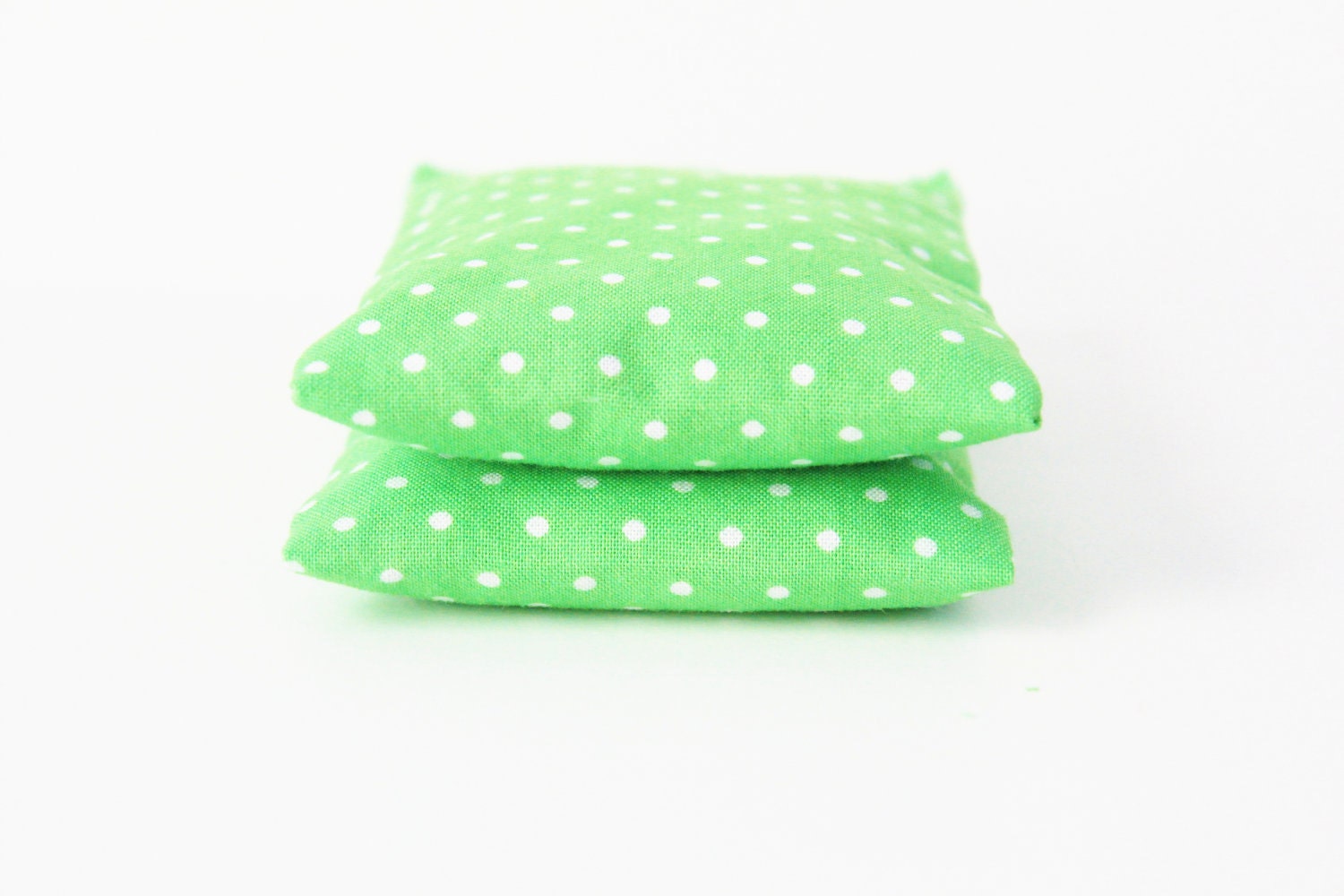 Lavender Sachets, Lime Green White Polka Dots, Natural Aromatherapy